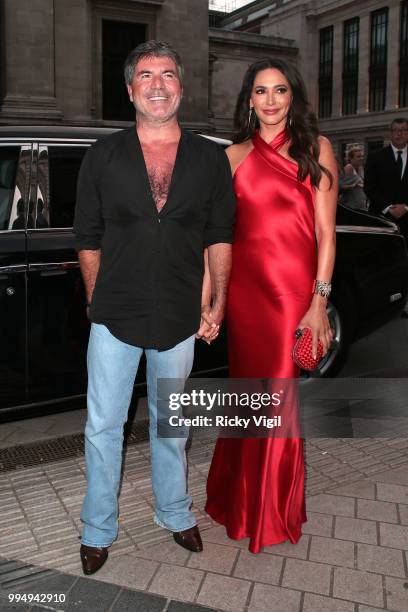 Simon Cowell and Lauren Silverman seen attending Syco - summer party at Victoria and Albert Museum on July 9, 2018 in London, England.