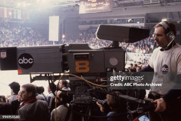 Sarajevo, Bosnia-Herzegovina Walt Disney Television via Getty Images camera crew at the opening ceremonies at the 1984 Winter Olympics / XIV Olympic...