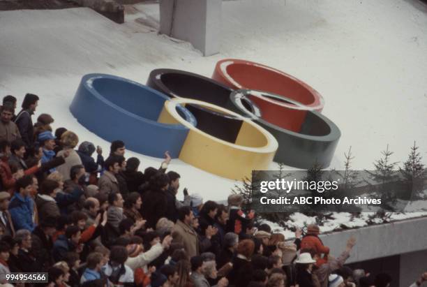 Sarajevo, Bosnia-Herzegovina Opening ceremonies at the 1984 Winter Olympics / XIV Olympic Winter Games, Kosevo Stadium.