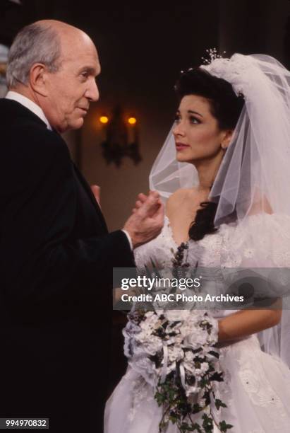 Bernard Barrow, Lisa Peluso appearing on the soap opera 'Loving'.