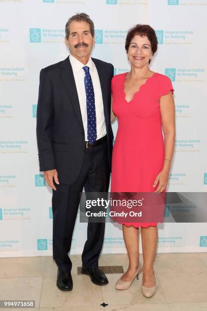 Freeing Voices Changing Lives Award recipient John Stossel and AIS Clinical Director Dr. Heather Grossman attend the American Institute for...