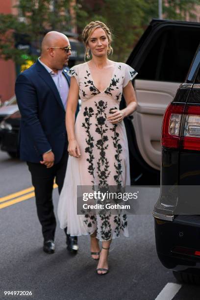 Emily Blunt is seen in Midtown on July 9, 2018 in New York City.