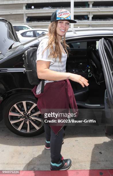 Ronda Rousey is seen on July 09, 2018 in Los Angeles, California.