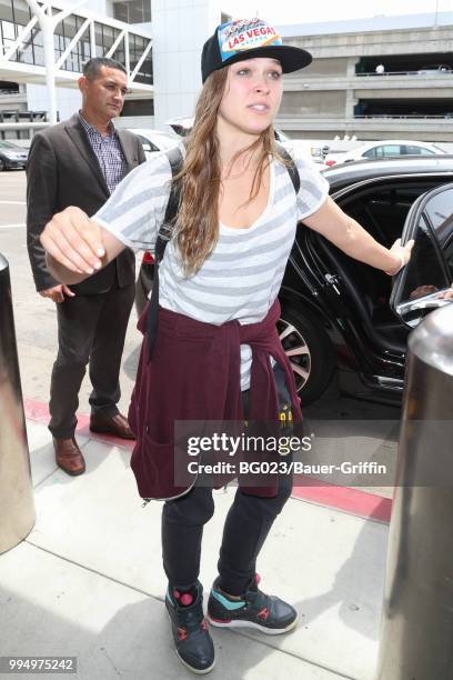 Ronda Rousey is seen on July 09, 2018 in Los Angeles, California.