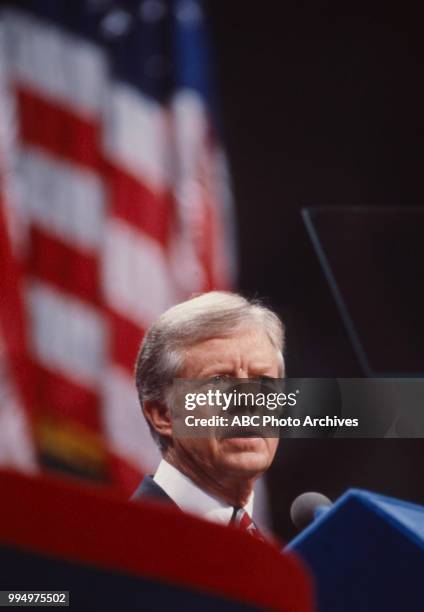 President Jimmy Carter at podium.