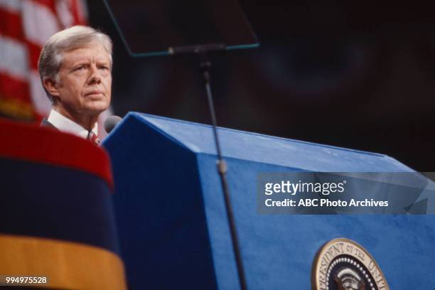 President Jimmy Carter at podium.