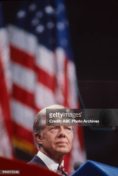 President Jimmy Carter at podium.