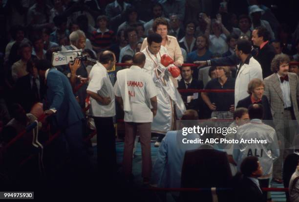 Muhammad Ali boxing at Capital Centre, Landover, Maryland.