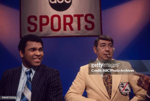 Muhammad Ali, Howard Cosell appearing on 'Sports Beat'.