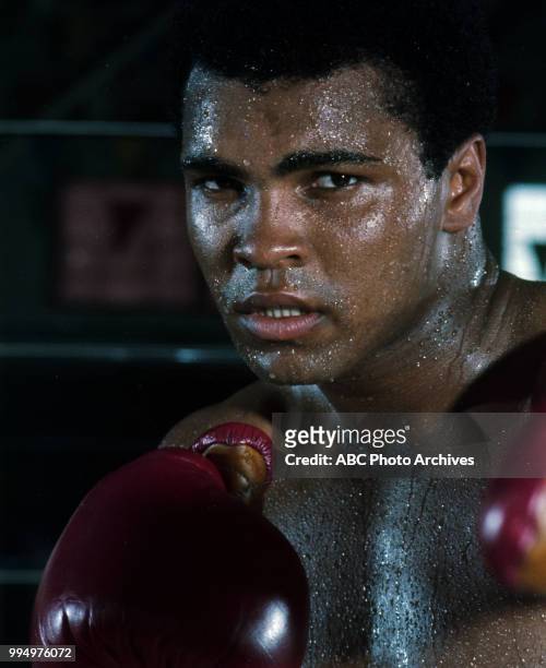 Muhammad Ali posing.