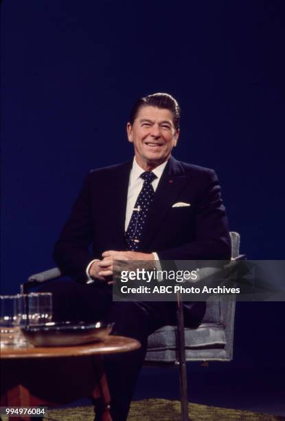 Governor of California Ronald Reagan on Walt Disney Television via Getty Images's 'Issues and Answers' program.