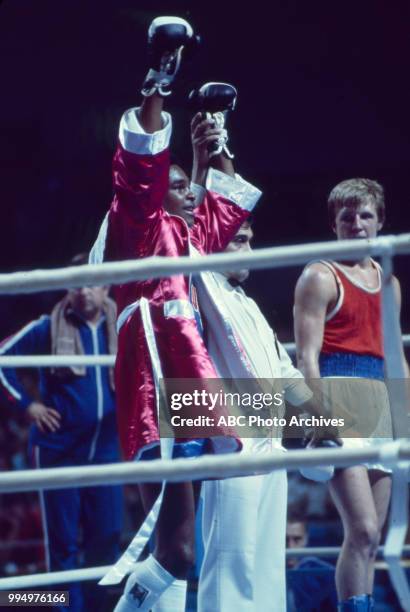 Montreal, Canada Sugar Ray Leonard boxing at the 1976 Summer Olympics, Montreal, Canada.