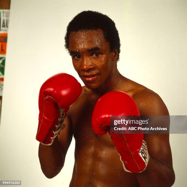 Sugar Ray Leonard boxing portrait.
