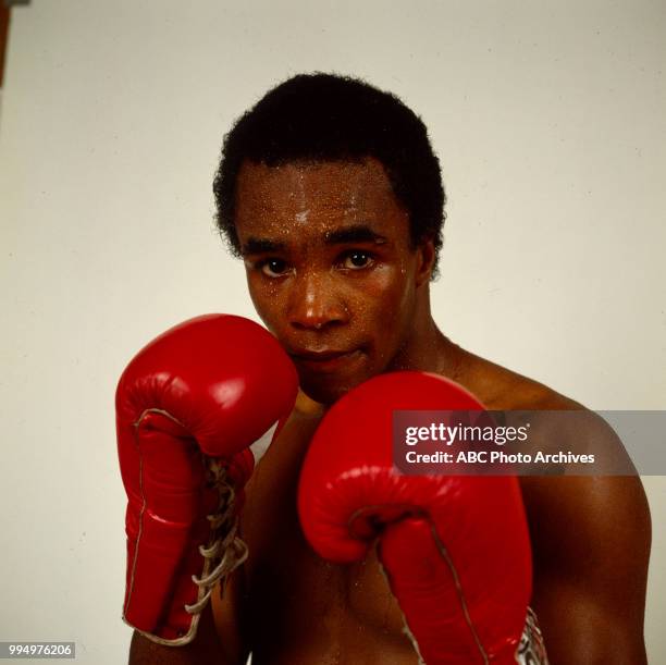 Sugar Ray Leonard boxing portrait.
