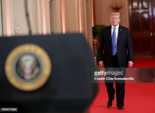 President Donald Trump walks to the podium before introducing U.S. Circuit Judge Brett M. Kavanaugh as his nominee to the United States Supreme Court...