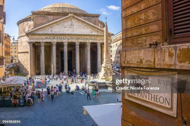 Pantheon in the morning, Rome, Italy, Europe. Rome ancient temple of all the gods. Rome Pantheon is one of the best known landmarks of Rome and Italy