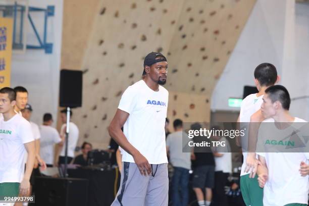 Kevin Durant attends 2018 NIKE basketball tour in Taipei on 09th July, 2018 in Taipei, Taiwan, China.