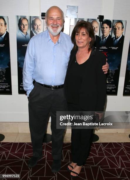 Rob Reiner and Michele Singer Reiner attend the premiere of Vertical Entertainment's 'Shock And Awe' on July 9, 2018 in West Hollywood, California.