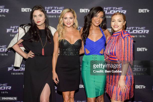 Jodi Lyn O'Keefe, Katherine Bailess, Tiffany Hines and Kyndall attend Hit The Floor Clips & Conversation at the Paley Center For Media on July 9,...