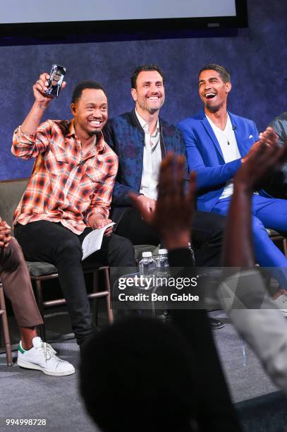Terrence J., James LaRosa and Kristian Kordula attends Hit The Floor Clips & Conversation at the Paley Center For Media on July 9, 2018 in New York...