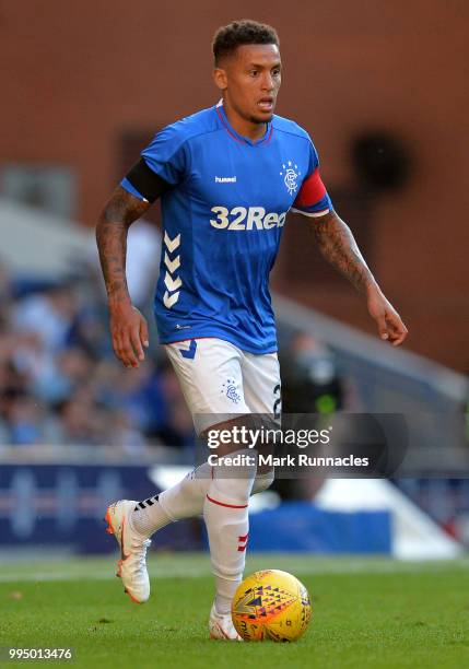 James Tavernier of Rangers in action during the Pre-Season Friendly between Rangers and Bury at Ibrox Stadium on July 6, 2018 in Glasgow, Scotland.