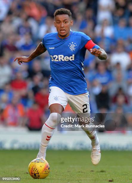 James Tavernier of Rangers in action during the Pre-Season Friendly between Rangers and Bury at Ibrox Stadium on July 6, 2018 in Glasgow, Scotland.