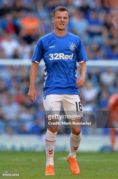 Andy Halliday of Rangers in action during the Pre-Season Friendly between Rangers and Bury at Ibrox Stadium on July 6, 2018 in Glasgow, Scotland.