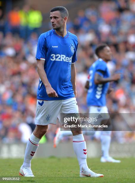 Jamie Murphy of Rangers in action during the Pre-Season Friendly between Rangers and Bury at Ibrox Stadium on July 6, 2018 in Glasgow, Scotland.