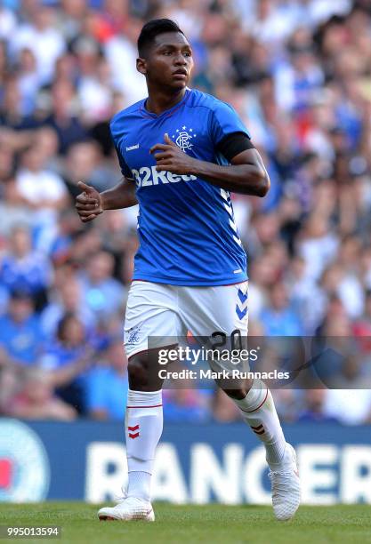 Alfredo Morelos of Rangers in action during the Pre-Season Friendly between Rangers and Bury at Ibrox Stadium on July 6, 2018 in Glasgow, Scotland.