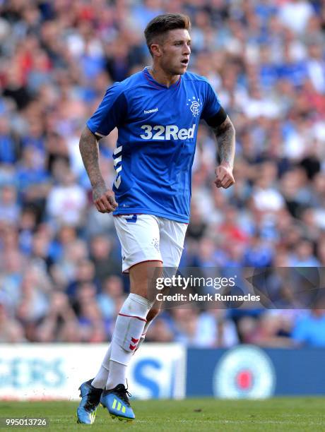 Josh Windass of Rangers in action during the Pre-Season Friendly between Rangers and Bury at Ibrox Stadium on July 6, 2018 in Glasgow, Scotland.