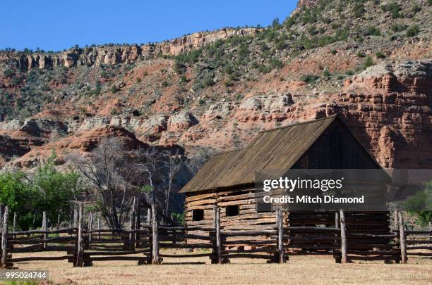 grafton ghost town barn - rail fence stock pictures, royalty-free photos & images