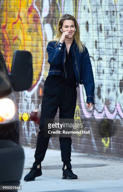 Actress Rachael Taylor is seen on set of 'Jessica Jones' on July 9, 2018 in New York City.