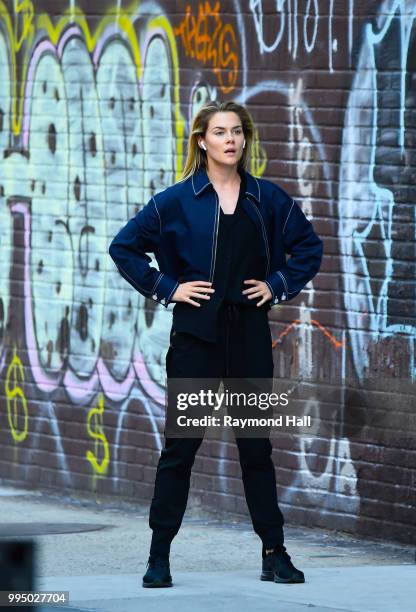 Actress Rachael Taylor is seen on set of 'Jessica Jones' on July 9, 2018 in New York City.