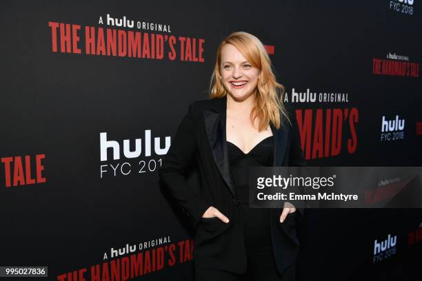 Elisabeth Moss attends "The Handmaid's Tale" Hulu finale at The Wilshire Ebell Theatre on July 9, 2018 in Los Angeles, California.