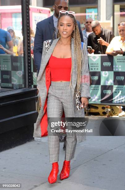 Serayah McNeill is seen is SoHo on July 9, 2018 in New York City.