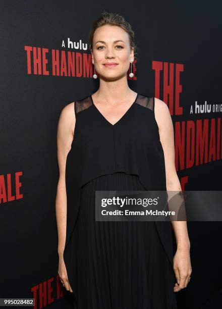Yvonne Strahovski attends "The Handmaid's Tale" Hulu finale at The Wilshire Ebell Theatre on July 9, 2018 in Los Angeles, California.