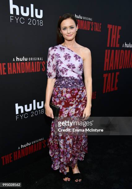 Alexis Bledel attends "The Handmaid's Tale" Hulu finale at The Wilshire Ebell Theatre on July 9, 2018 in Los Angeles, California.