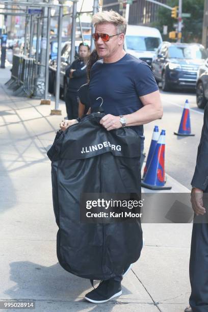 Gordon Ramsay arrives for his taping of "The Late Show With Stephen Colbert" at Ed Sullivan Theater on July 9, 2018 in New York City.