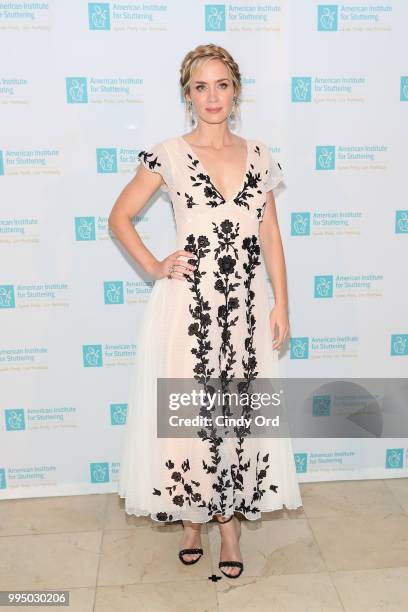 Actor and AIS Gala host Emily Blunt attends the American Institute for Stuttering 12th Annual Freeing Voices Changing Lives Benefit Gala at...