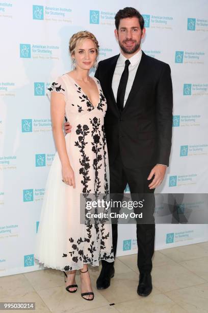 Actor and AIS Gala host Emily Blunt and actor John Krasinski attend the American Institute for Stuttering 12th Annual Freeing Voices Changing Lives...