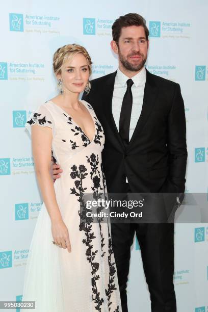 Actor and AIS Gala host Emily Blunt and actor John Krasinski attend the American Institute for Stuttering 12th Annual Freeing Voices Changing Lives...