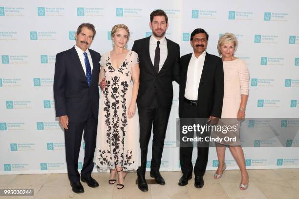 Freeing Voices Changing Lives Award recipient John Stossel, actor and AIS Gala host Emily Blunt, actor John Krasinski, Freeing Voices Changing Lives...