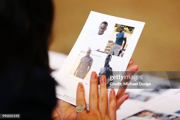 Jessica Gomes judges portfolios during the David Jones Spring Summer 18 Collections Launch Model Castings on July 10, 2018 in Melbourne, Australia.