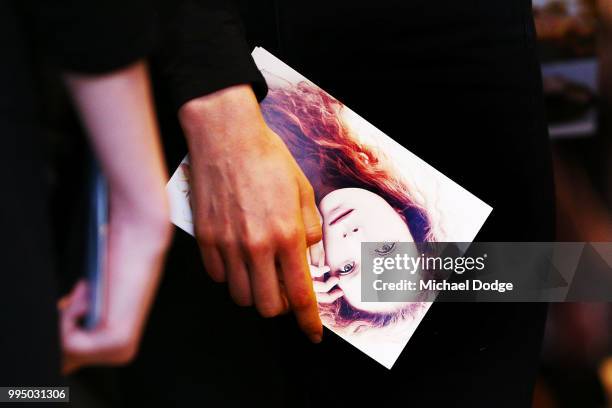 Model hopefuls arrive with their portfolios during the David Jones Spring Summer 18 Collections Launch Model Castings on July 10, 2018 in Melbourne,...