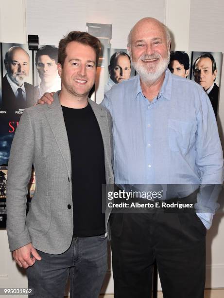Writer Joey Hartstone and director Rob Reiner attends the Premiere of Verticle Entertainment's "Shock And Awe" at The London West Hollywood on July...
