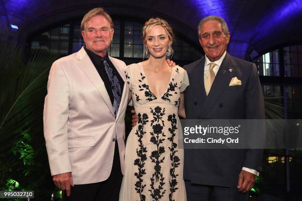 Ameritrade Chairman of the Board Joe Moglia, Emily Blunt, and Co-Founder of Home Depot and Atlanta Falcons Owner Arthur Blank attend the American...