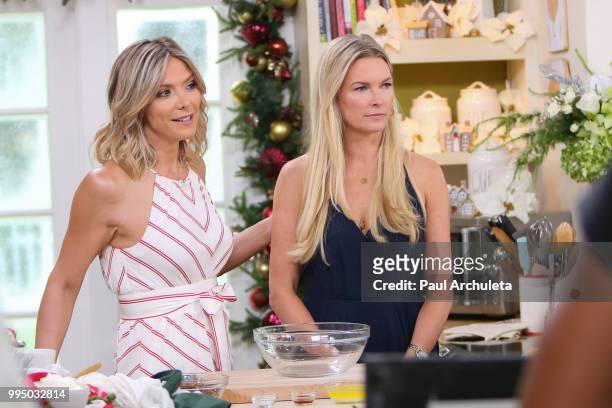 Host Debbie Matenopoulos and Actress Kelley Limp visit Hallmark's "Home & Family" at Universal Studios Hollywood on July 9, 2018 in Universal City,...