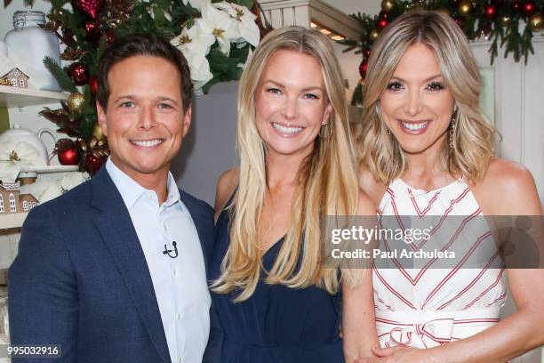 Scott Wolf Kelley Limp and Debbie Matenopoulos visit Hallmark's "Home & Family" at Universal Studios Hollywood on July 9, 2018 in Universal City,...