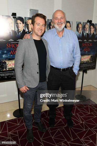 Joey Hartstone and Rob Reiner attend the premiere of Vertical Entertainment's "Shock and Awe" at The London West Hollywood on July 9, 2018 in West...