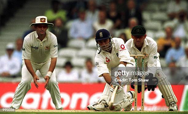 Mark Ramprakash of England in action during the 4th day of the 5th Ashes Test between England and Australia at The AMP Oval, London. Mandatory...